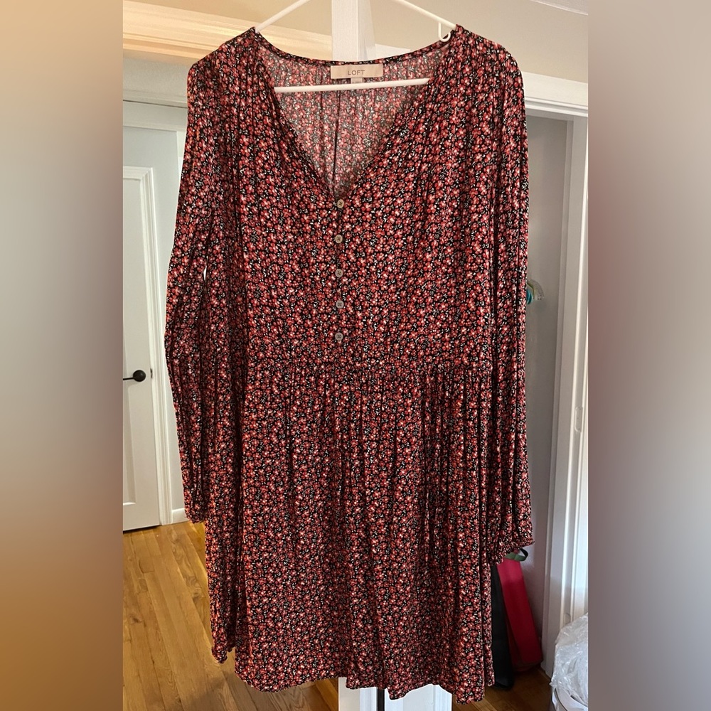 Floral LOFT Dress, Size Med